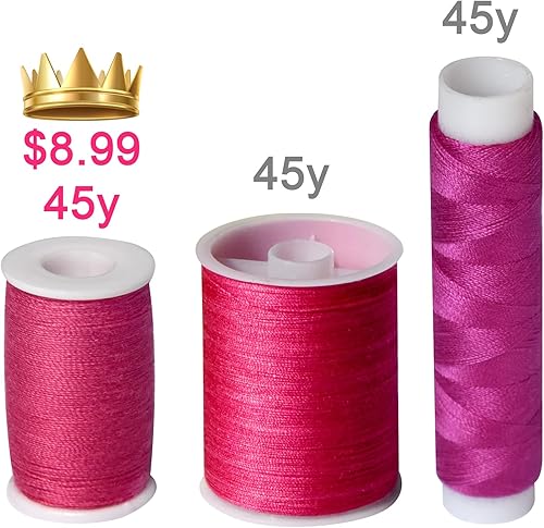 Miniatura 3 de Juego de hilos de coser multiusos, 42 colores surtidos de colores arcoíris y práctico kit de hilos de poliéster blanco y negro, incluye 9 agujas de