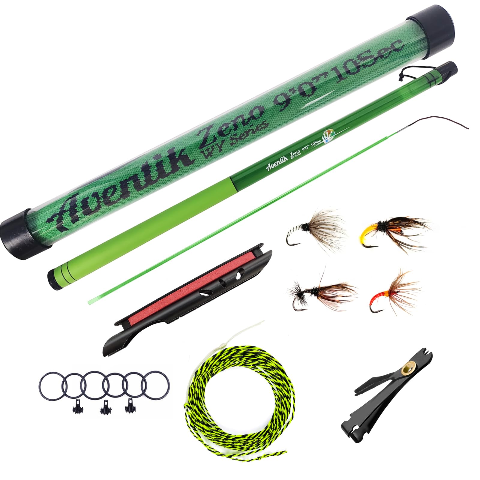 Aventik Zeno S2-Glass Tenkara Rod Combo(9'0'' 10Sec Dark Green Combo)