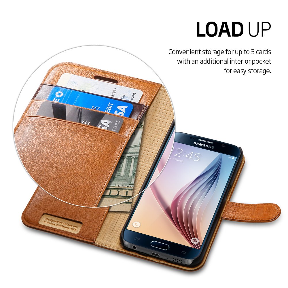 Spigen Wallet S Designed for Samsung Galaxy S6 Case (2015) - Brown