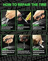 Vista 5 de Kit de reparación de neumáticos de 20 piezas – El kit de enchufe de neumático plano incluye herramientas ergonómicas de mango en T con agarre