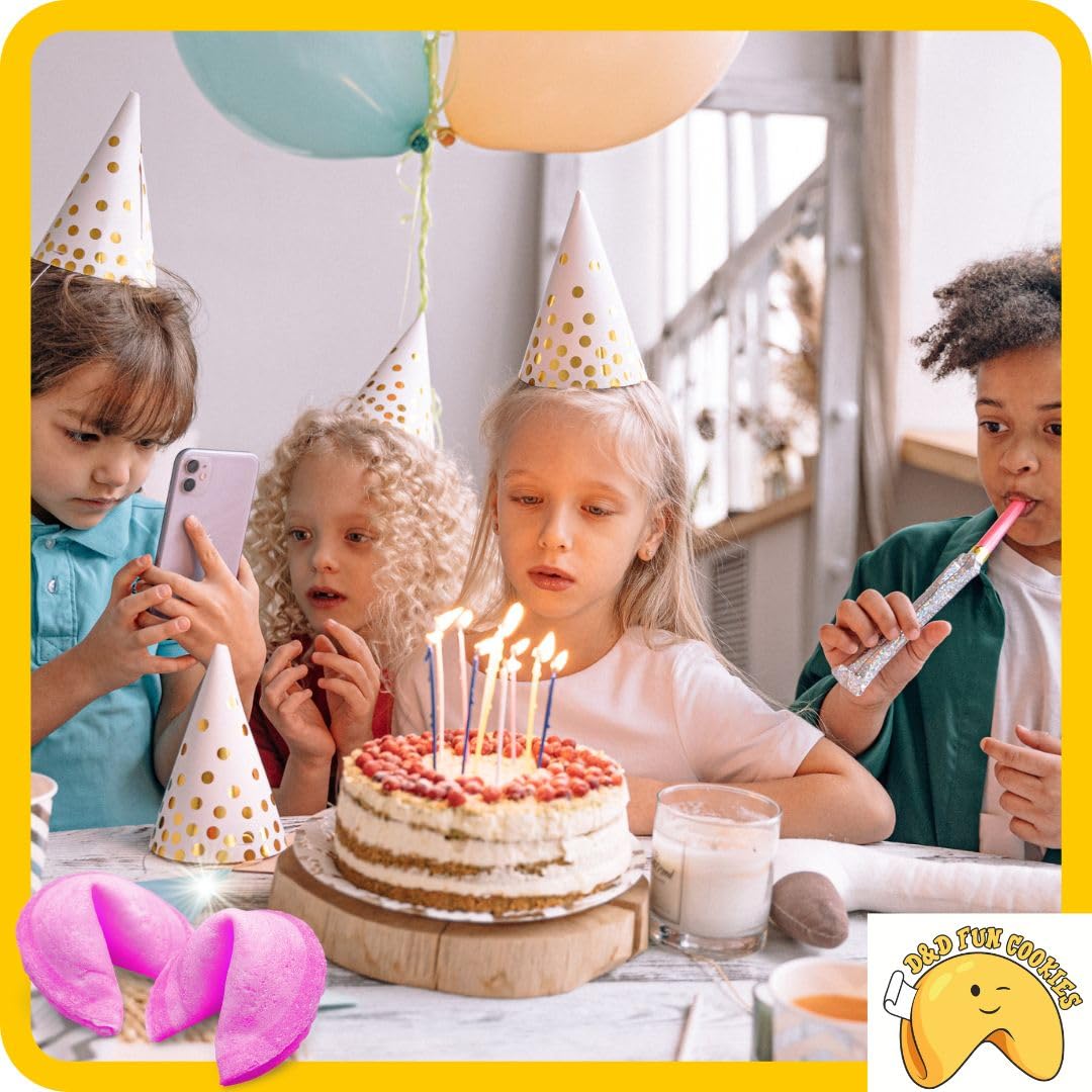 Biscotti della Fortuna Cinesi, Biglietti Profetici, come regalo, biscotti rosa, per gli ospiti, per una festa, addio al nubilato, Sapore Vaniglia (100 pezzi)