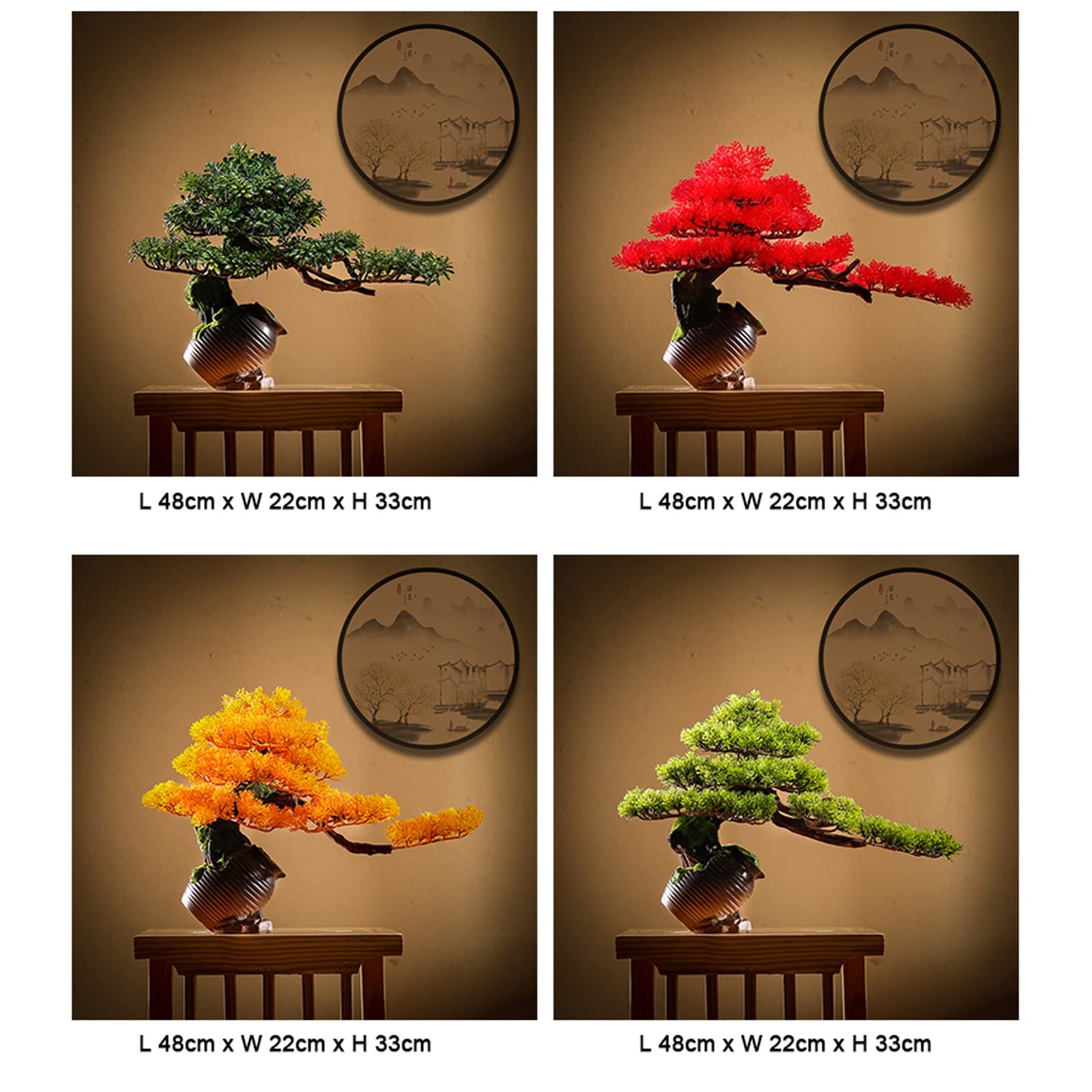 Artificielle Bonsaï Plante en Pot Artificielle Faux Invité-Salut Pin Bonsaï Ornement Jardinière avec Pichet en Céramique for Affichage de Bureau Décoration d'intérieur de Bureau à Domicile Plante Arti