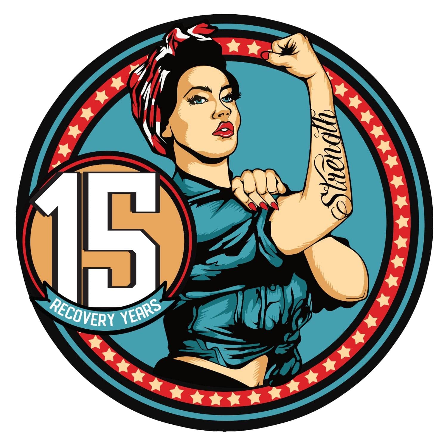 15 Year Rosie The Riveter AA, NA, Glossy, Medallion, Chip, Token, Coin