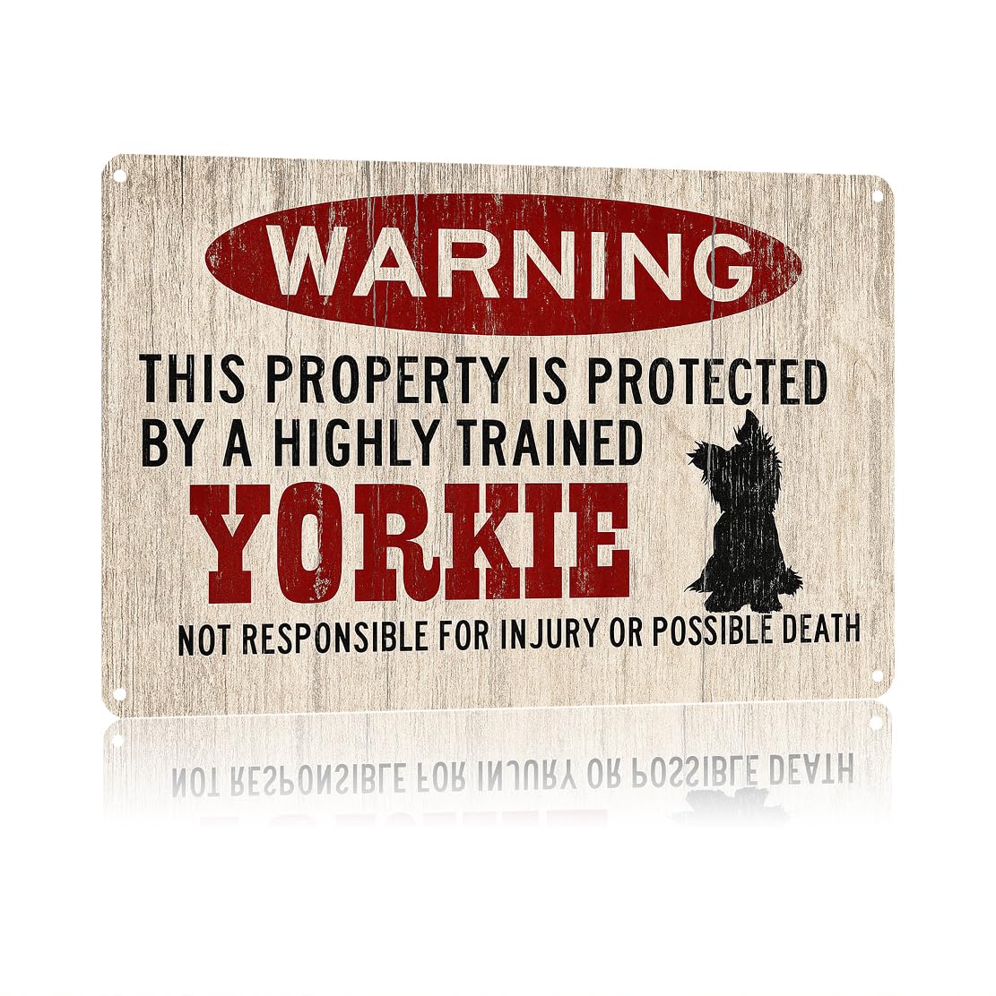KWQDOZF Funny Metal Signs Posters Yorkie Sign Wall Art for Yard Outdoor Lawn Garden Home Decor 8X12inch