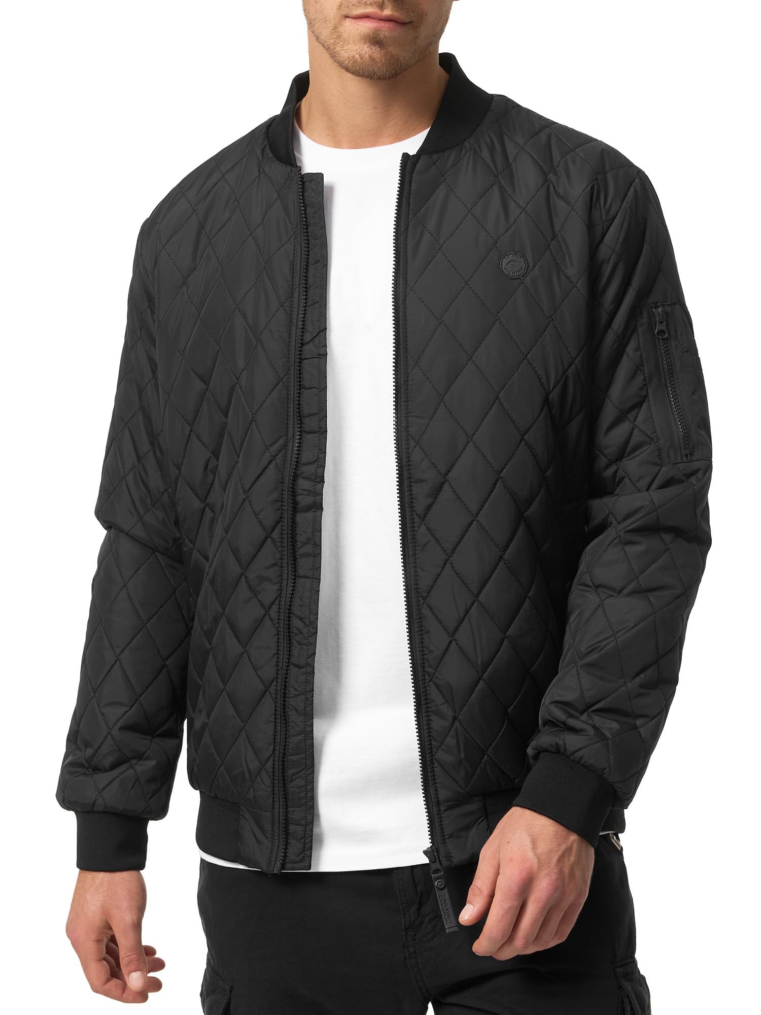 Indicode Herren Novak Bomberjacke Steppjacke Daunen-Optik mit Stehkragen