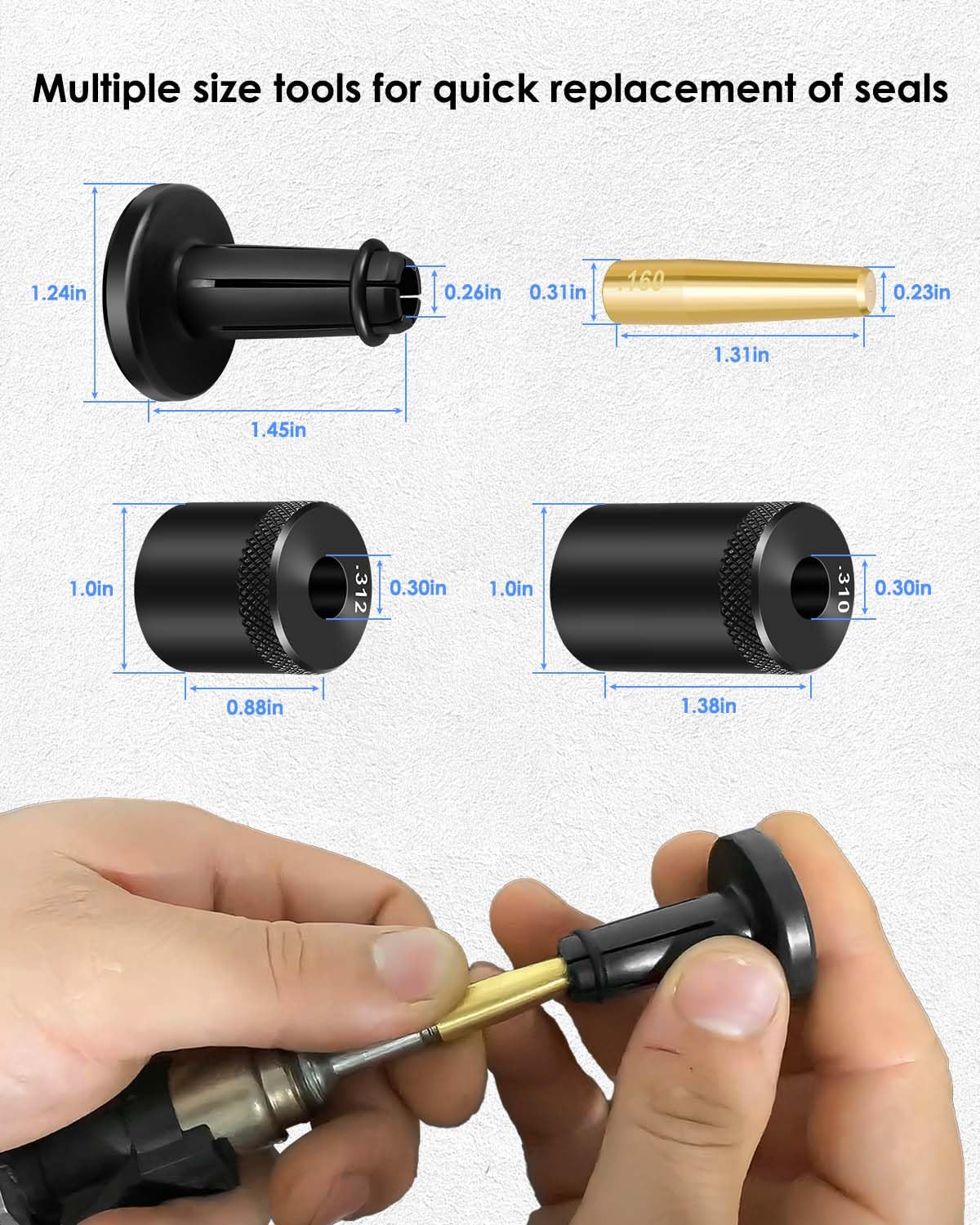 Kit d'installation de joint d'injecteur 8 pièces de rechange 34720, kit de joint d'injecteur compatible avec de nombreux moteurs Ford GM et Subaru pour remplacer les injecteurs de carburant simples et