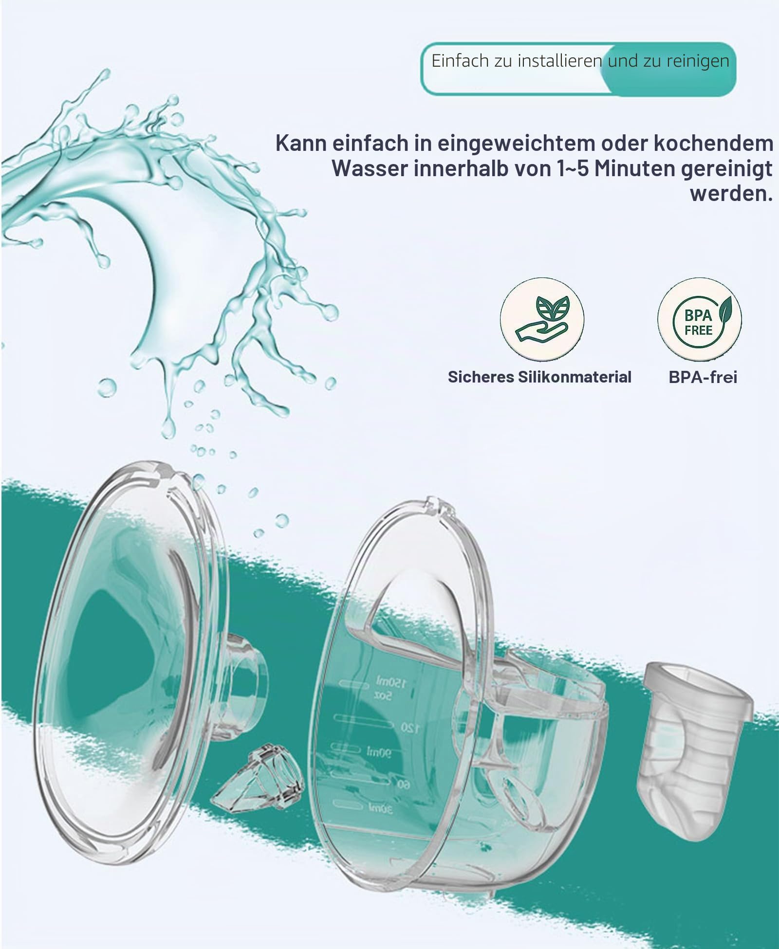 Milchpumpe Ersatzteile Flansch Schild 24mm Duckbill Ventil Silikon Membran Milchauffangschalen Die Pumpset General Gesamter Zubehör Tragbar Kompatibel mit Lansinoh NCVI Nuliie S32, 2-Pakete 12-Stücke