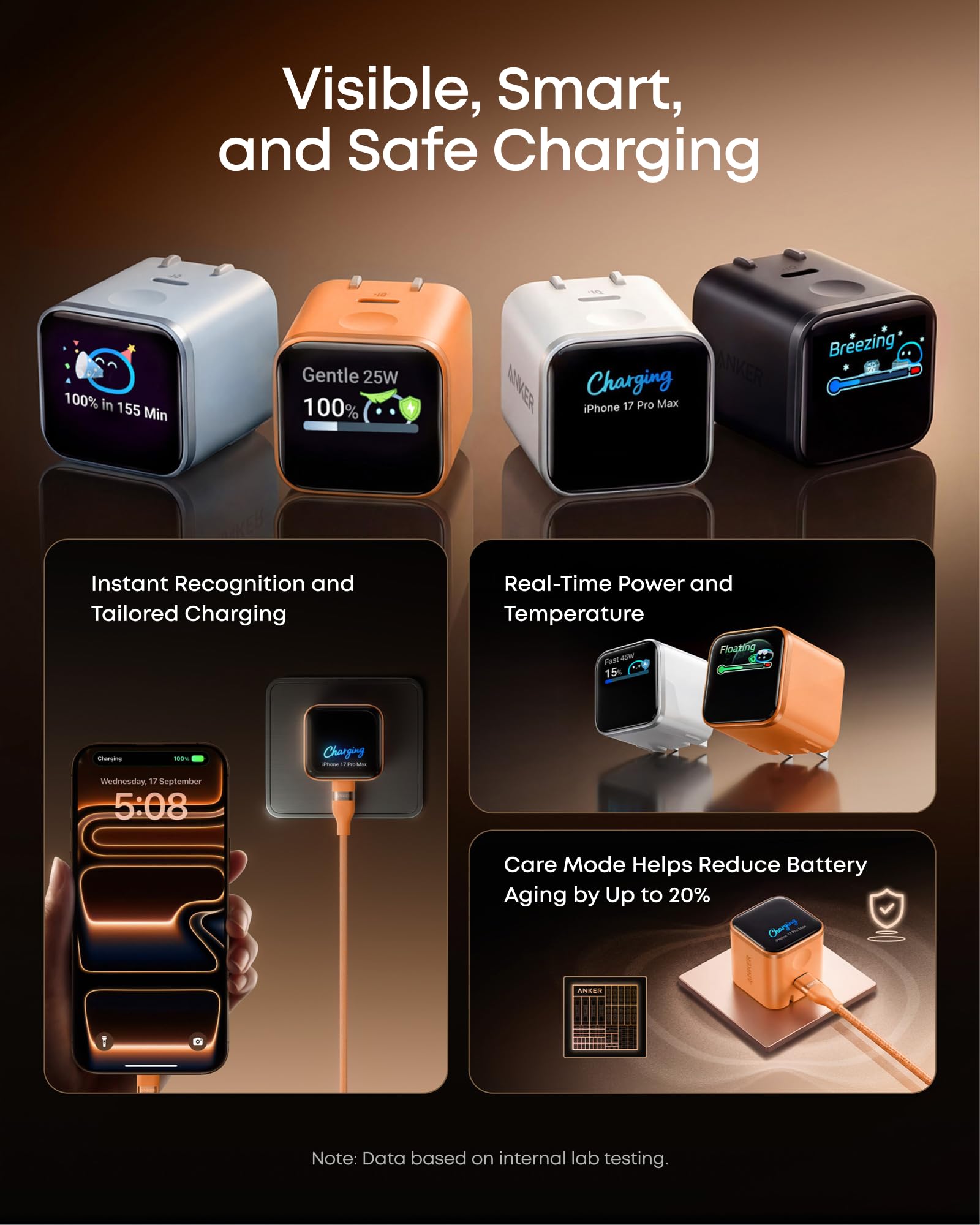 Anker Nano Smart Display Charger - 45W Fast Charging -3