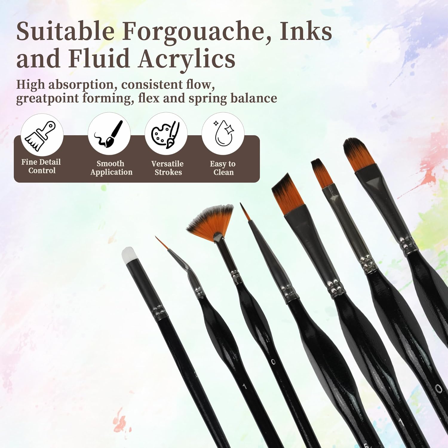 21pcs Paint Brush Set,Acrylic Paint Brushes, Paint Brushes with Dry, Angled Spot, Liner, Flat, Round, Acrylic Brush for Watercolor， Acrylic Canvas Paintings, Face Painting, Body Painting