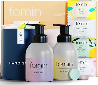 Foaming Hand Soap Essential Kit - 16 Variety Pack of Foaming Hand Soap Refills + 2 Glass Dispenser + 1 Tin - Eco-Friendly Foaming Hand Soap Tablets for All Skin Types