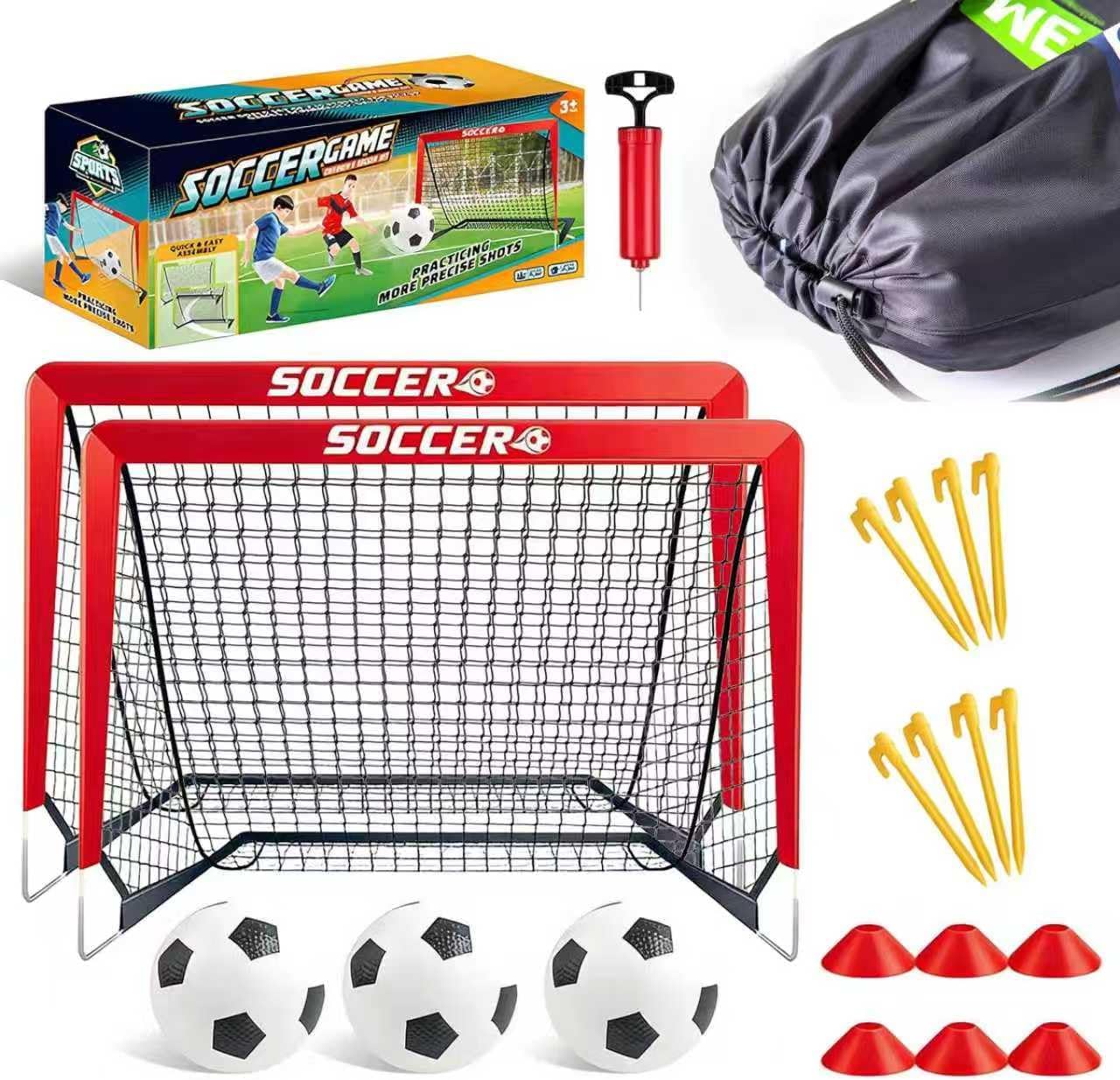 Soccer Goal, Kids Soccer Goals for Backyard Set,Soccer Nets for Family Game Play,Portable Pop Up Goals Soccer,Soccer Training Equipment with Portable Bag,Ground Nail, Cones
