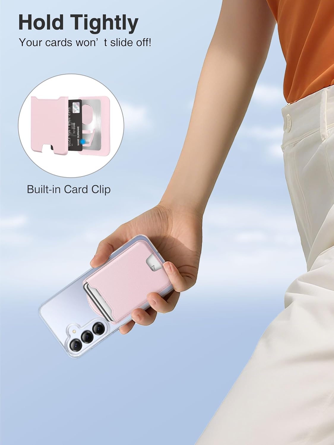 TopMade for MagSafe Wallet, Magnetic Wallet for Samsung Galaxy S26/S25/S24 Series and Z Fold 7 with Magnetic Case, Phone Wallet for iPhone 16/15/14/13/12 Series, RFID Blocking, Fits 4 Cards,Pink