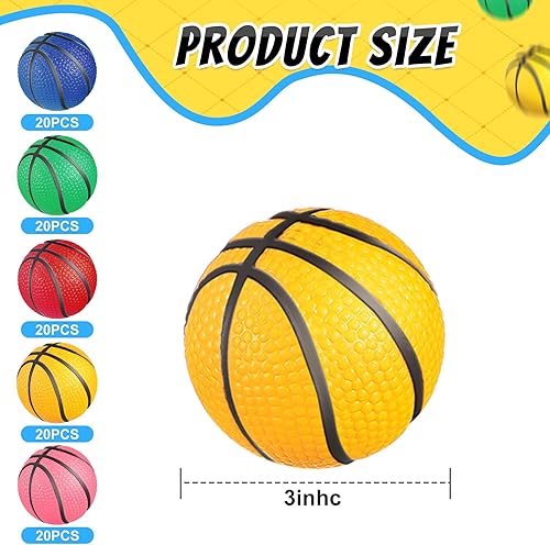 Miniatura 2 de Leyndo 100 unidades de mini pelotas de baloncesto para fiestas de estrés, bolas de espuma colorida para fiestas deportivas, mini pelota de