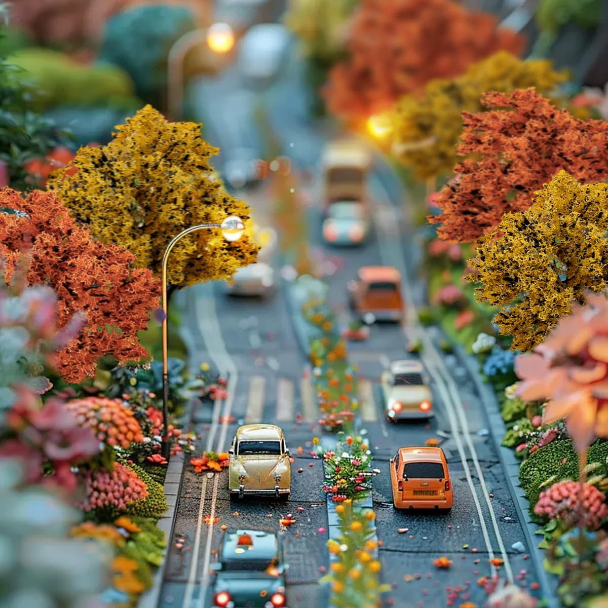 Folmywy 10 Pcs Miniature Fall Model Trees 1.77 to 5 Inch Mixed Orange Yellow Micro Diorama Tree Fake Plastic Plant Autumn DIY Crafts for Train Railroad Building Garden Landscape Supplies