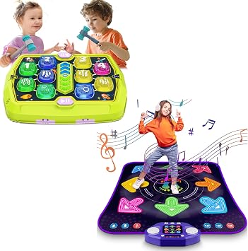 ANNKIE Dance Mat Toy and Whack Mole Game for Toddlers,Toys and Gifts for Kids Age 3+