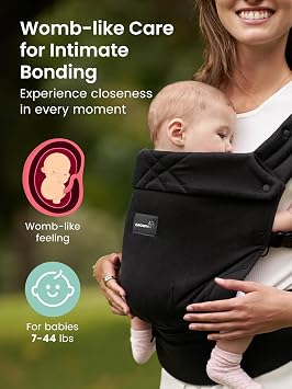 GROWNSY Baby Carrier Newborn to Toddler with Head Support, Black