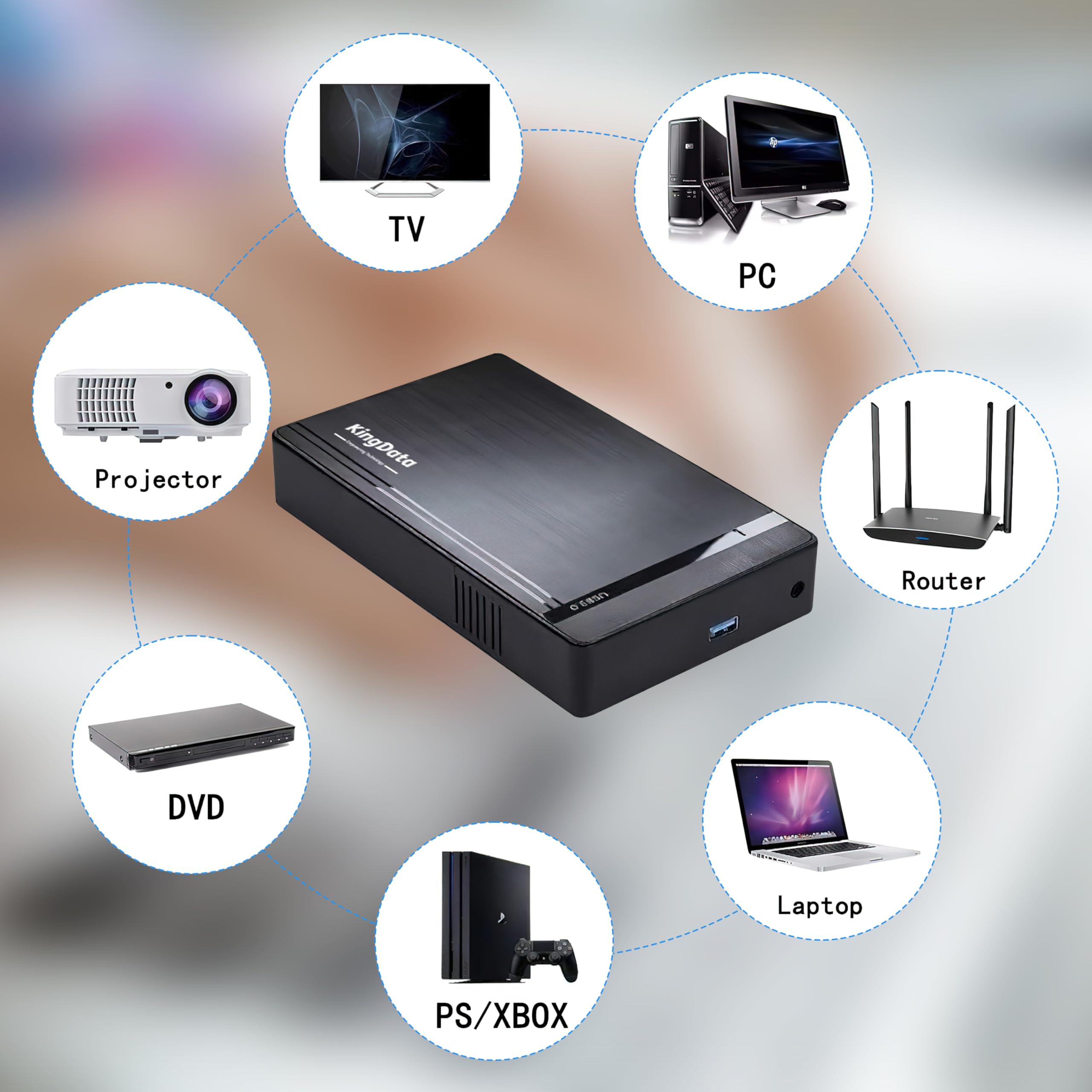 Custodia per Hard Disk KingData, Caddy USB 3.0 a SATA per SSD/HDD da 3,5 pollici con Adattatore di Alimentazione DC, Docking Station, Custodia SSD HDD Senza Attrezzi per Windows, Linux, Mac, PS4, Xbox