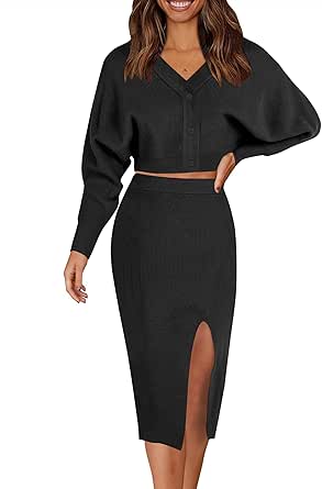 Amazon.com: Caracilia Women Two Piece Outfits Sweater Sets Long Sleeve 