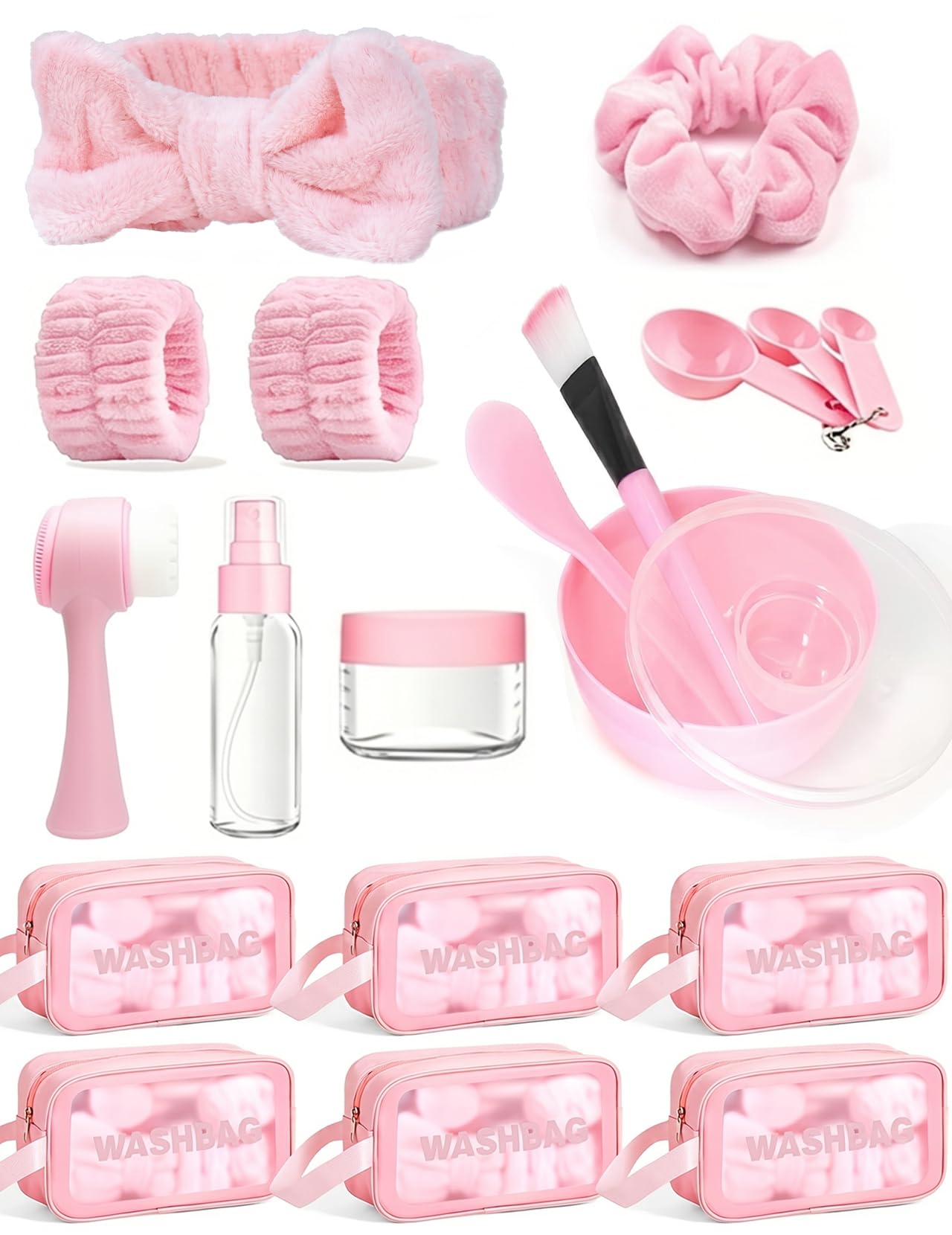 72 Pièces kit Soirée Pyjama Fille Cadeau, Kit Complet Soins du Visage, Outils de Beauté & Pochettes, Idéal pour Les Amis, les Décorations de la Fête des Demoiselles d'honneur et les Cadeaux