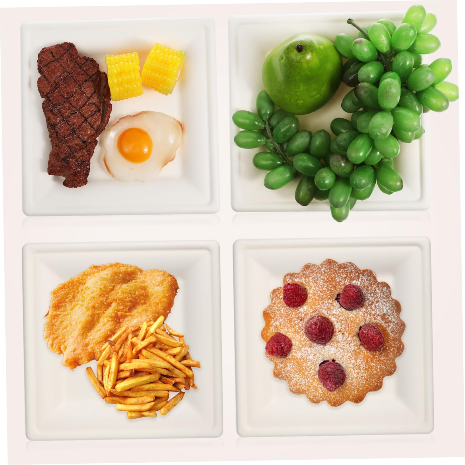 50 Pezzi Piatti Usa e Getta Vassoi Eleganti per Picnic e Campeggio per Dessert e Antipasti