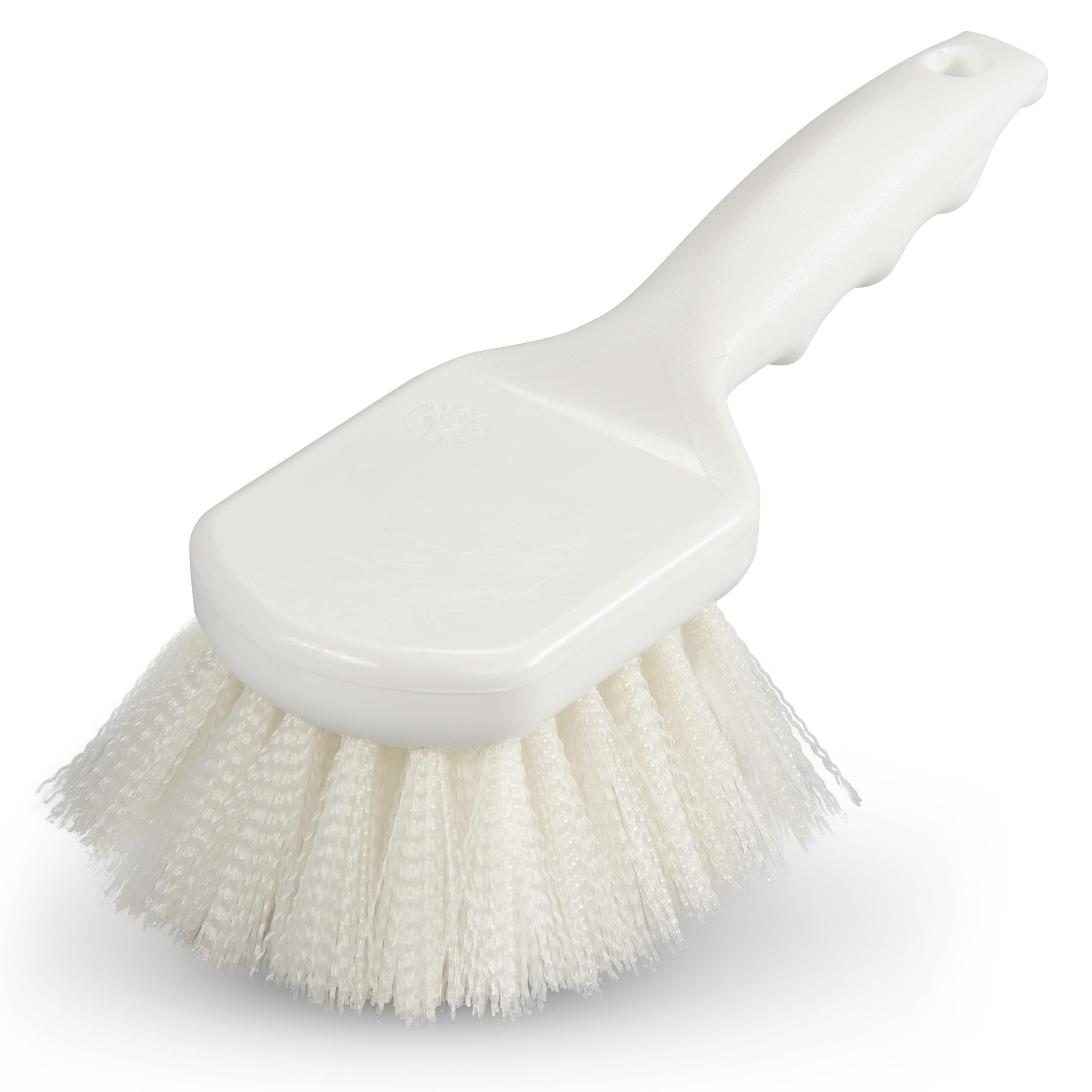SPARTA 3662000 Flo-Pac Plastic Handle Utility Scrub Brush, Nylon Bristles, 2" Bristle Trim, 8" Length, White (Pack of 12)
