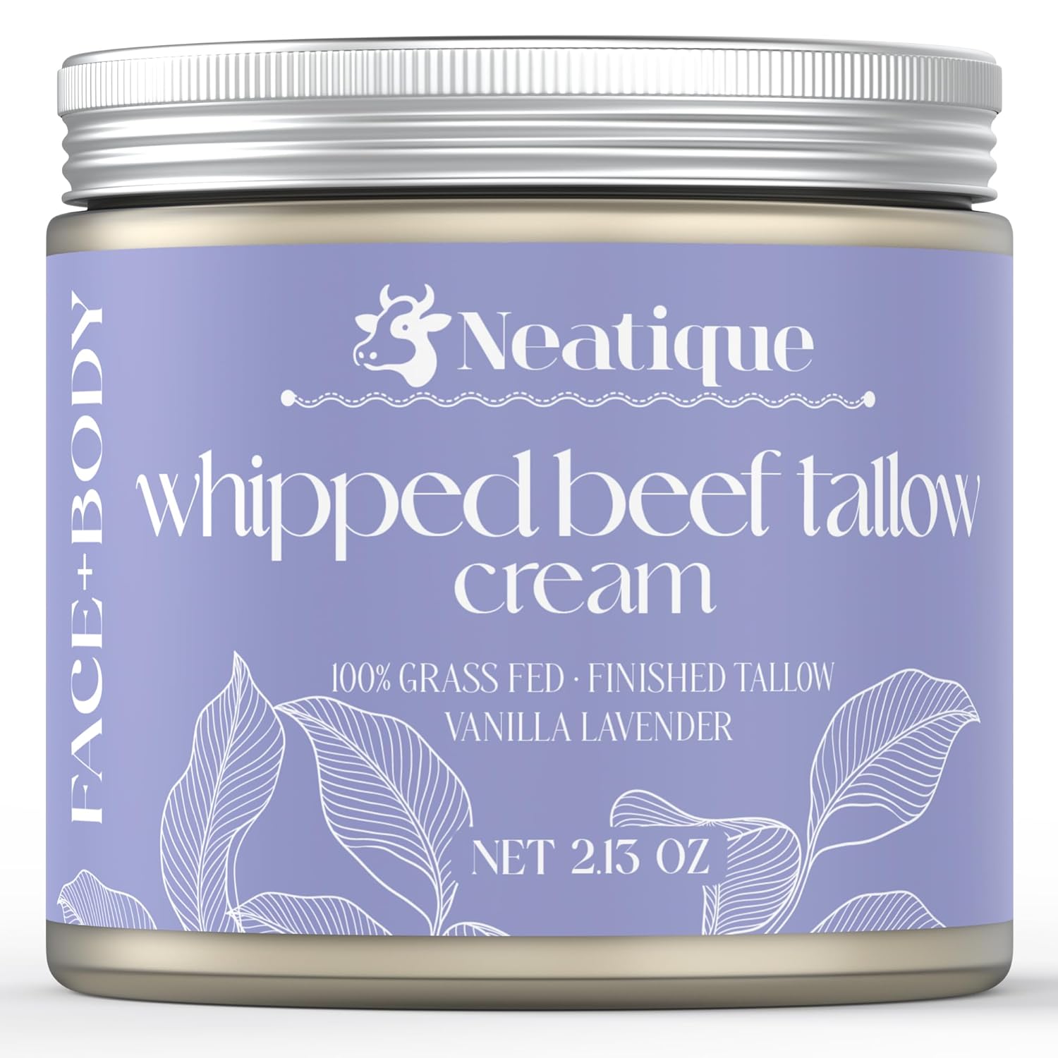 100% Grass Fed Beef Tallow for Skin Care Face & Body | Whipped Moisturizer for Skin | with Organic Beeswax & Organic Honey Balm | All Natural Formula, 2.13oz (2.13 Ounce, Lavender) 100% Grass Fed Beef Tallow for Skin Care Face & Body | Whipped Moisturizer for Skin | with Organic Beeswax & Organic Honey Balm | All Natural Formula, 2.13oz (2.13 Ounce, Lavender)