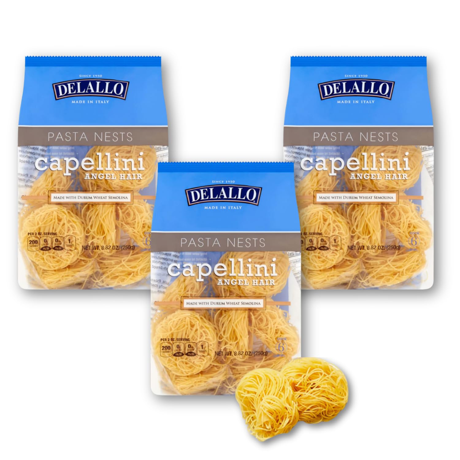 Amazon.com : DeLallo Capellini Angel Hair Pasta Nests, Made in
