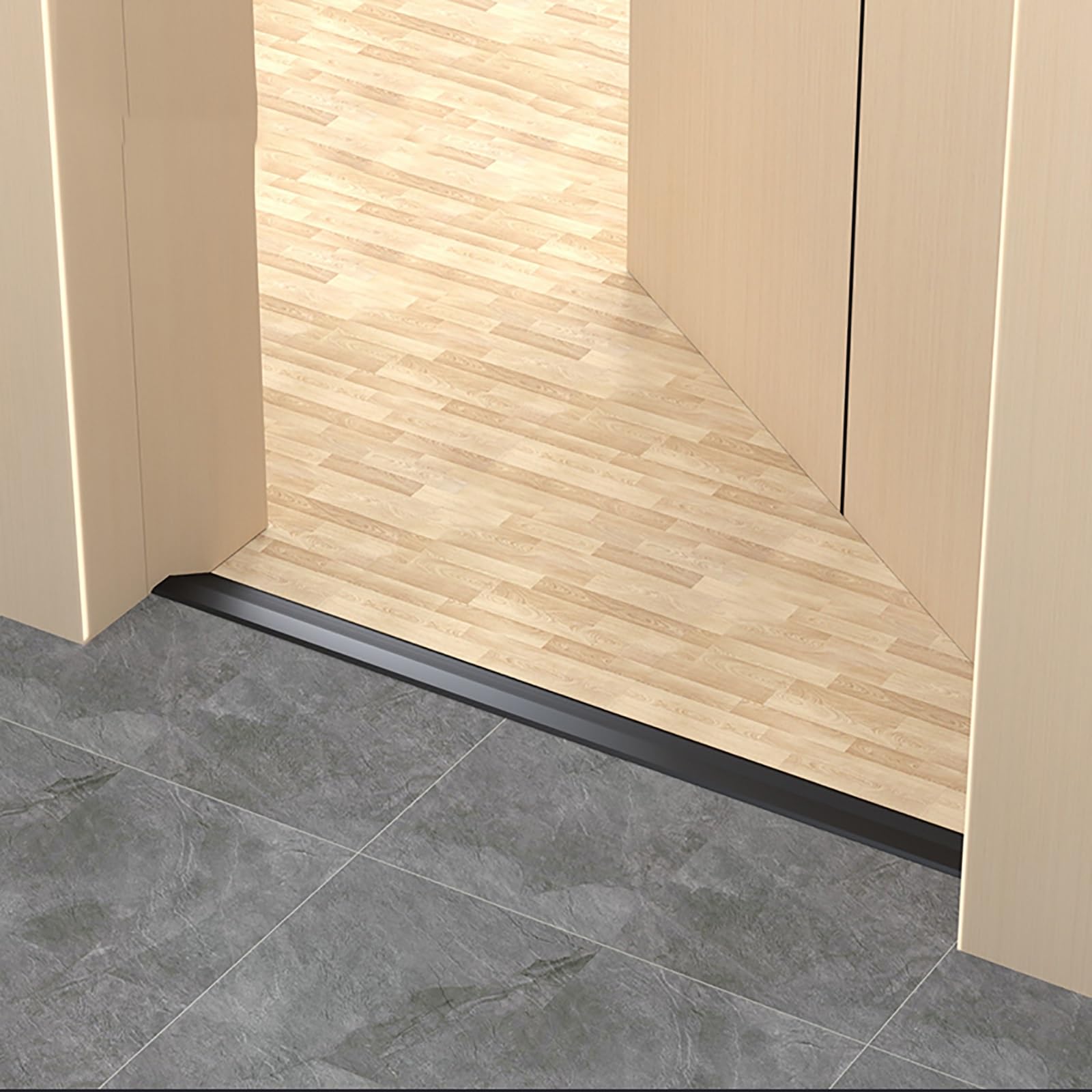 Tira de aluminio para bordes de suelo, reductor de umbral para puertas, tira de tratamiento de suelo para suelos irregulares, 7,5 cm, productos de construcción duraderos