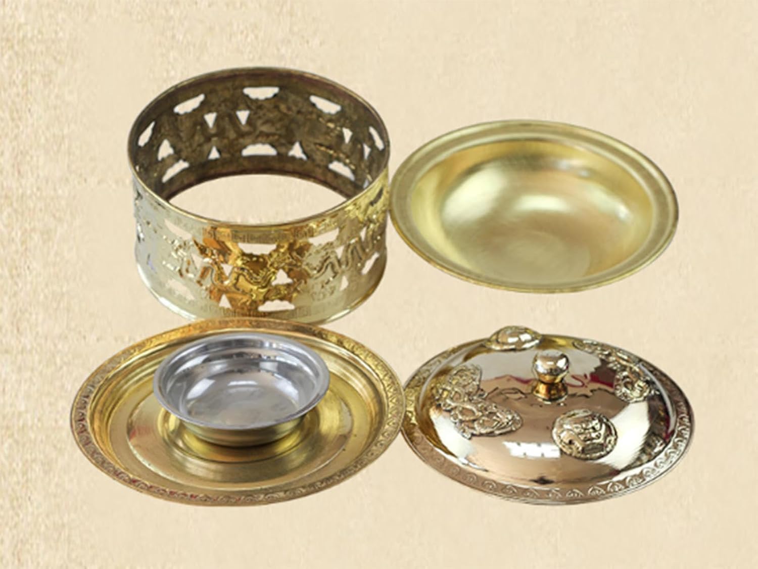 Alcohol Stove, Portable Aluminium Alloy Spirit Burner Easy to Hollow Bracket Sealing Ring with Storage Bag for Teapots,32cm