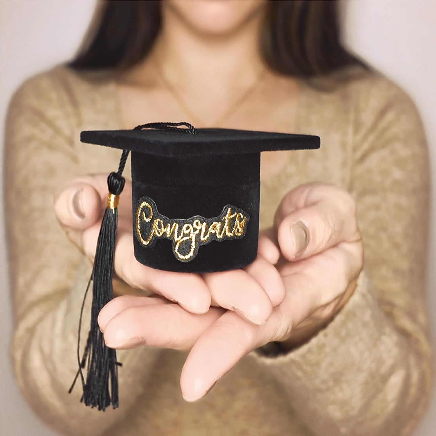 Graduation Compass Necklace 18K Gold Plated with Jewelry Box, Inspirational Graduation Gift for Her, Congratulations Keepsake Graduation Cap Box, Graduation Gift Ideas for High School College Grads - Image 5