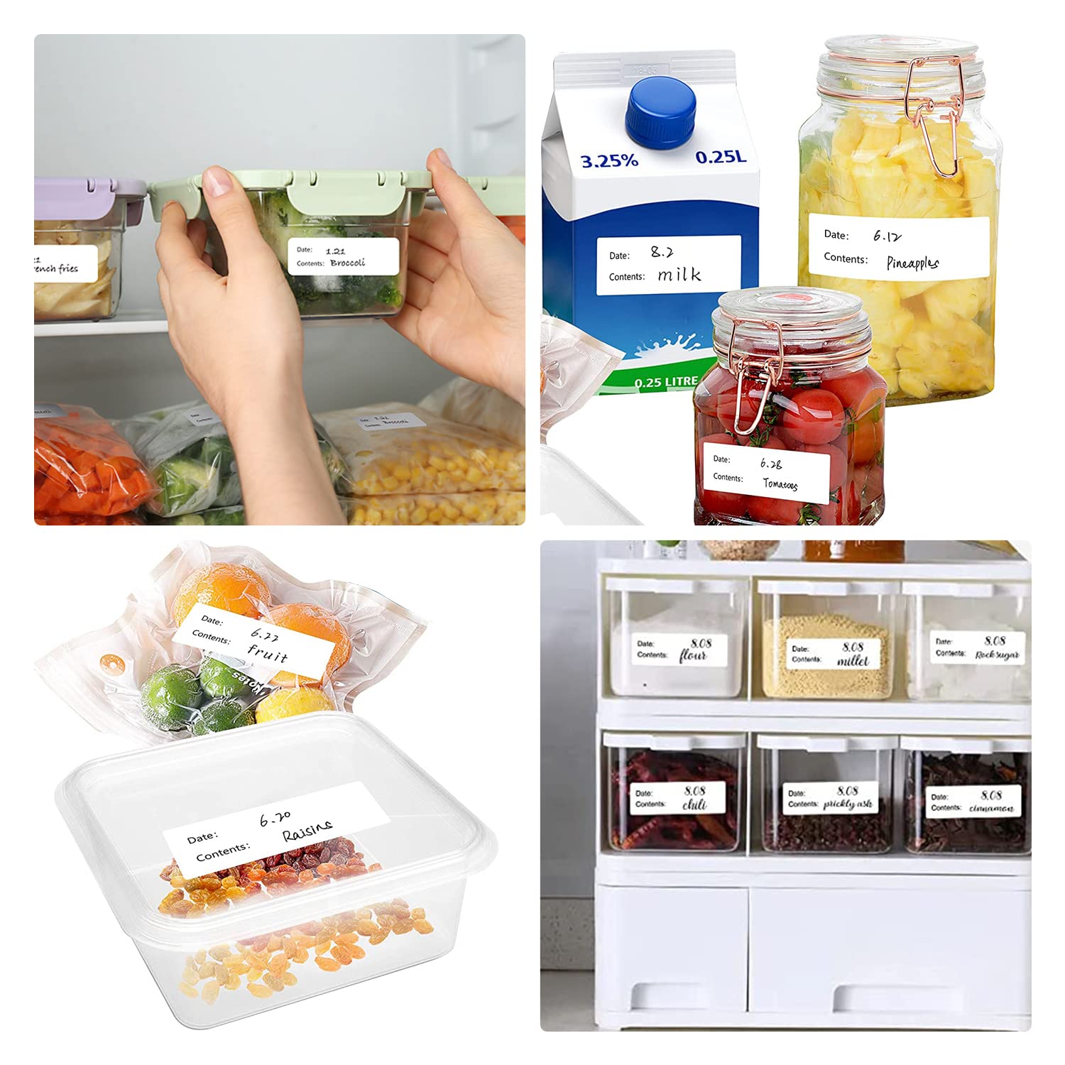 Amazon | nalaina ラベルシール 冷蔵庫 保存容器 食品冷蔵用ステッカー