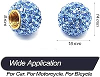 Vista 6 de Tapones de válvula de neumático de automóvil, paquete de 4 tapones de aire de vástago de válvula de neumático de automóvil con diamantes