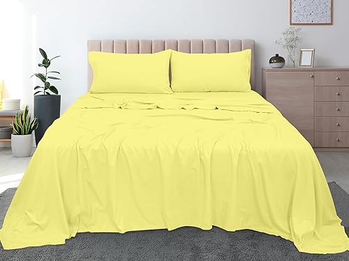 Miniatura 9 de Royale Linens Sábana Plana de Algodón Peinado de Fibra Larga 100% con 300 Hilos - Súper Suave - Sábanas Superiores - Sábana Plana King Se Vende Por