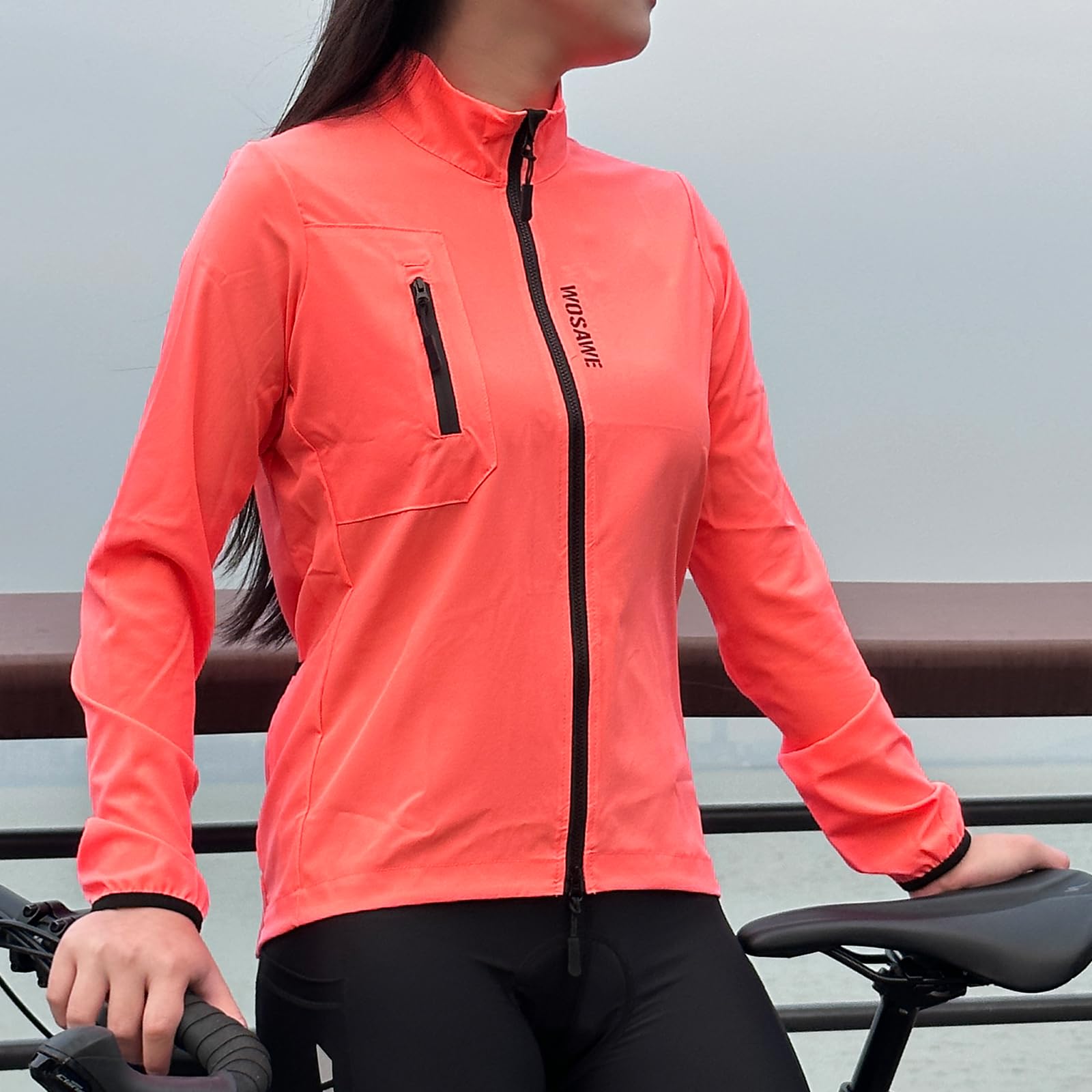 WOSAWE Veste De Cyclisme pour Femme Respirant Légère Coupe-Vent Manteau de Course à Pied