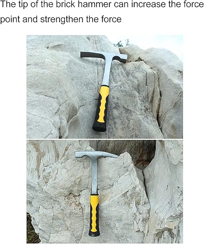 Miniatura 3 de Martillo geológico con punta puntiaguda, martillo de acero de alto carbono con arco, martillo geólogo con mango antideslizante para prospección de