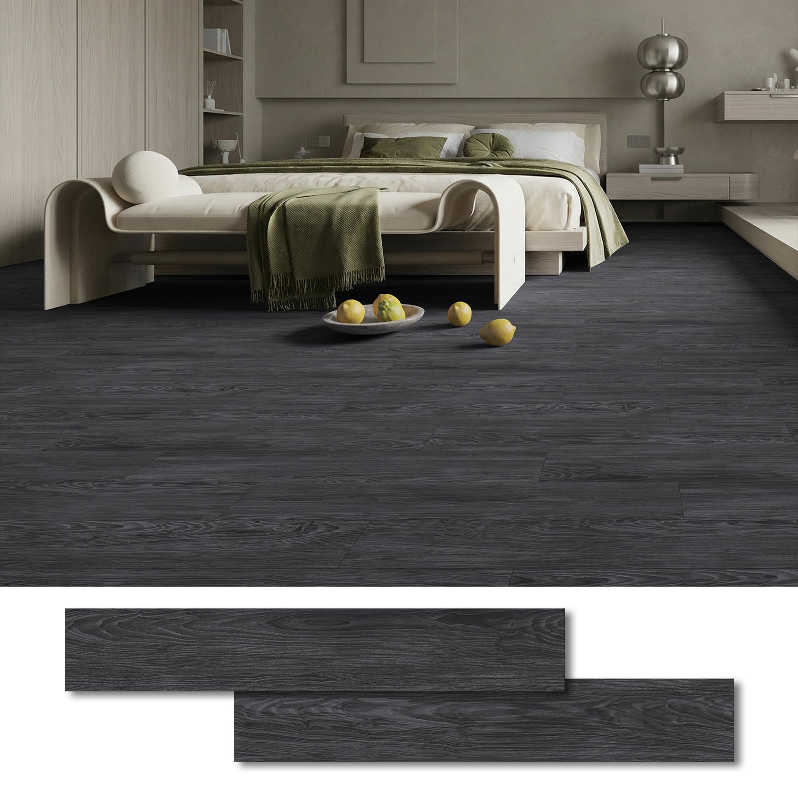 Vinyl Flooring Self-Adhesive Floor Peel and Stick Floor Tiles 2.0mm Thick Waterproof for Living Room Bedroom Bathroom Kitchen (5.02m²,Seared Oak)