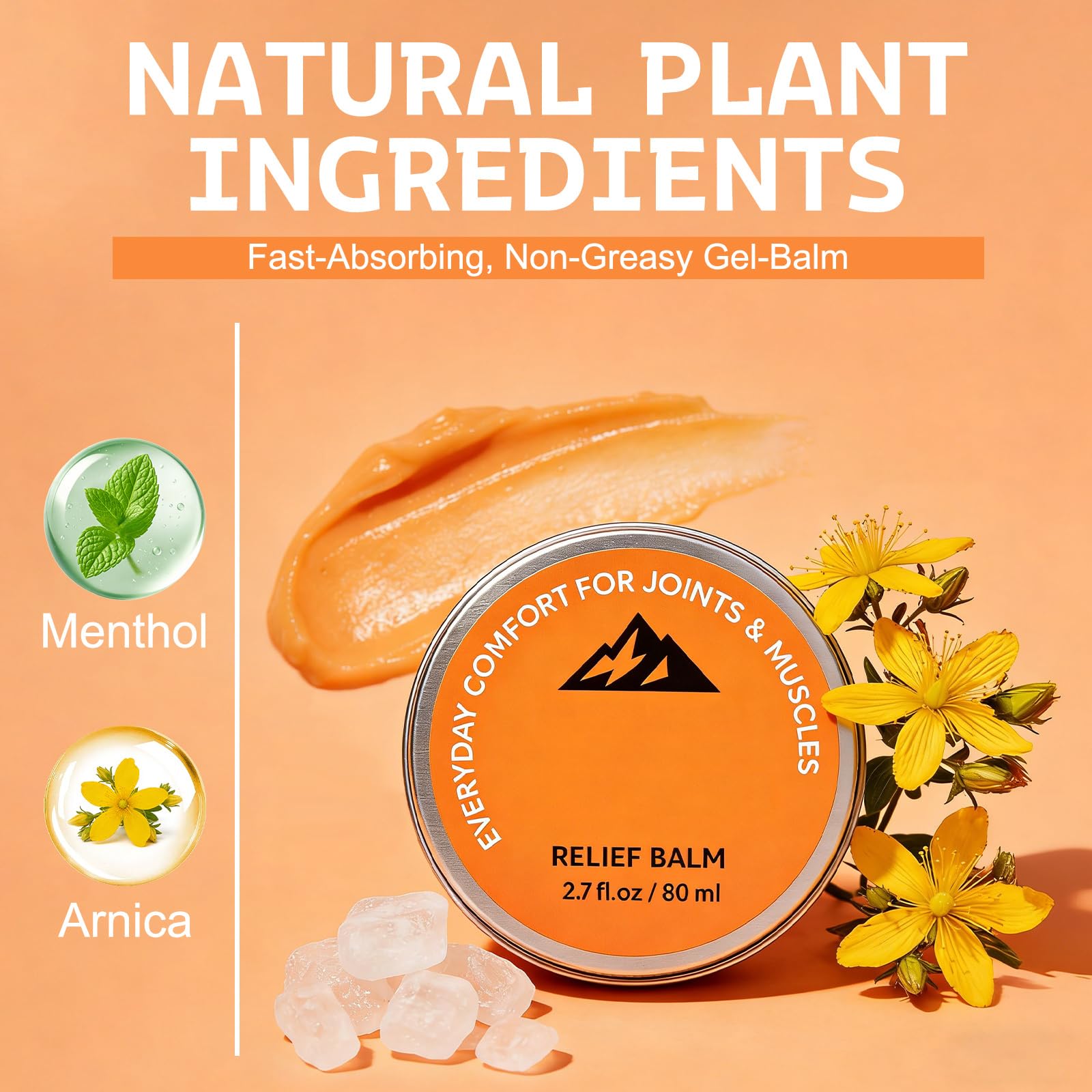 2pcs Soothing Massage Cream for Knee, Foot, Back & Joint, Fast Absorbing, Non-Greasy, 2.7fl oz — Amazon image 6