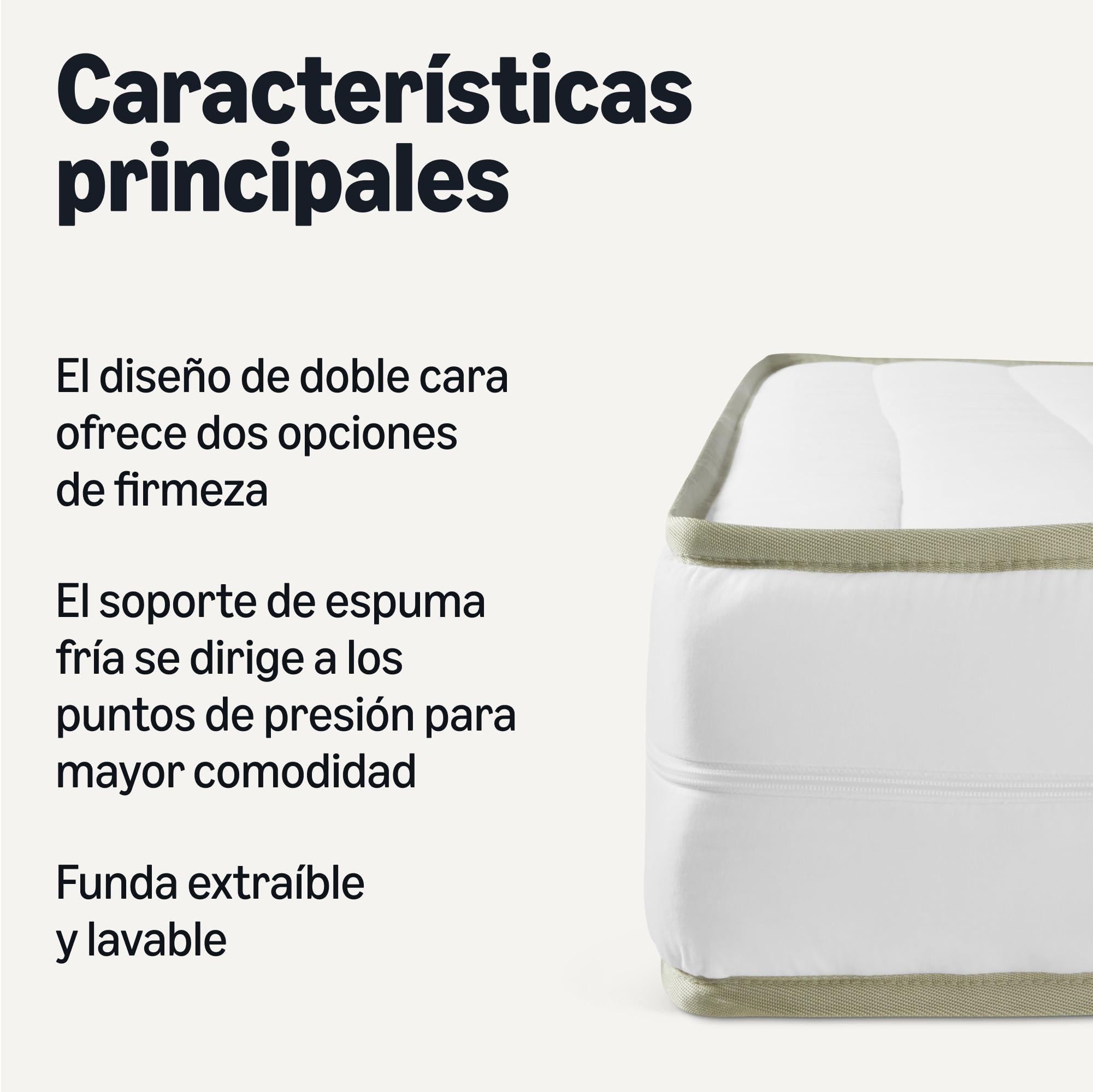 Amazon Basics Colchón de Espuma Fría, H2 y H3, Funda Extraíble y Lavable, 18cm de Altura, Tamaño de 140 x 200cm