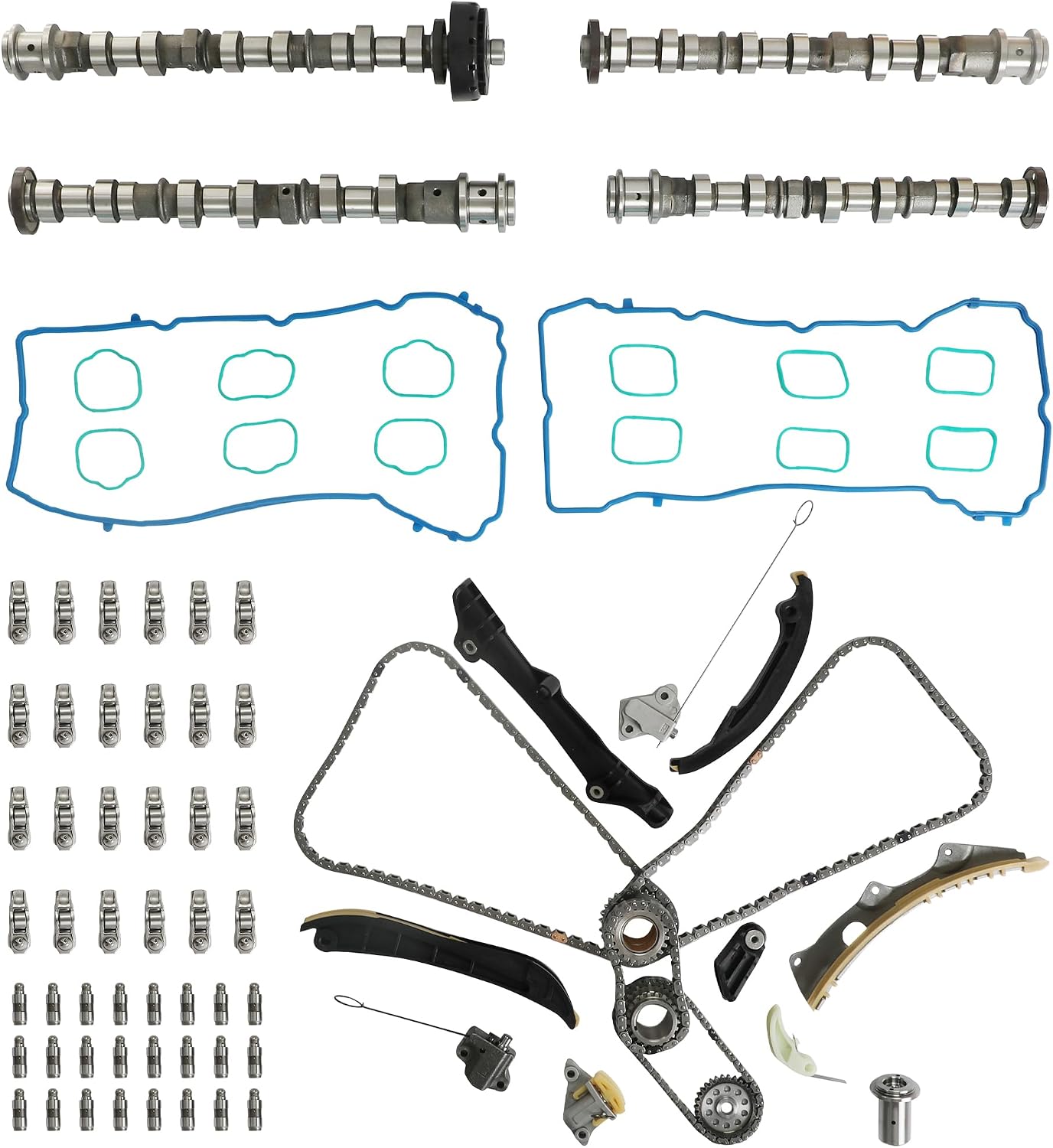 3.6 Engine Camshaft Kit w/Rocker Arms Lifters Timing Chain Kit Fit For Jeep Wranger Grand Cherokee Chrysler 200 300 Town & Country Dodge Avenger Journey Ram 1500 3.6L V6 2011-2016 5184377AG 5184378AG