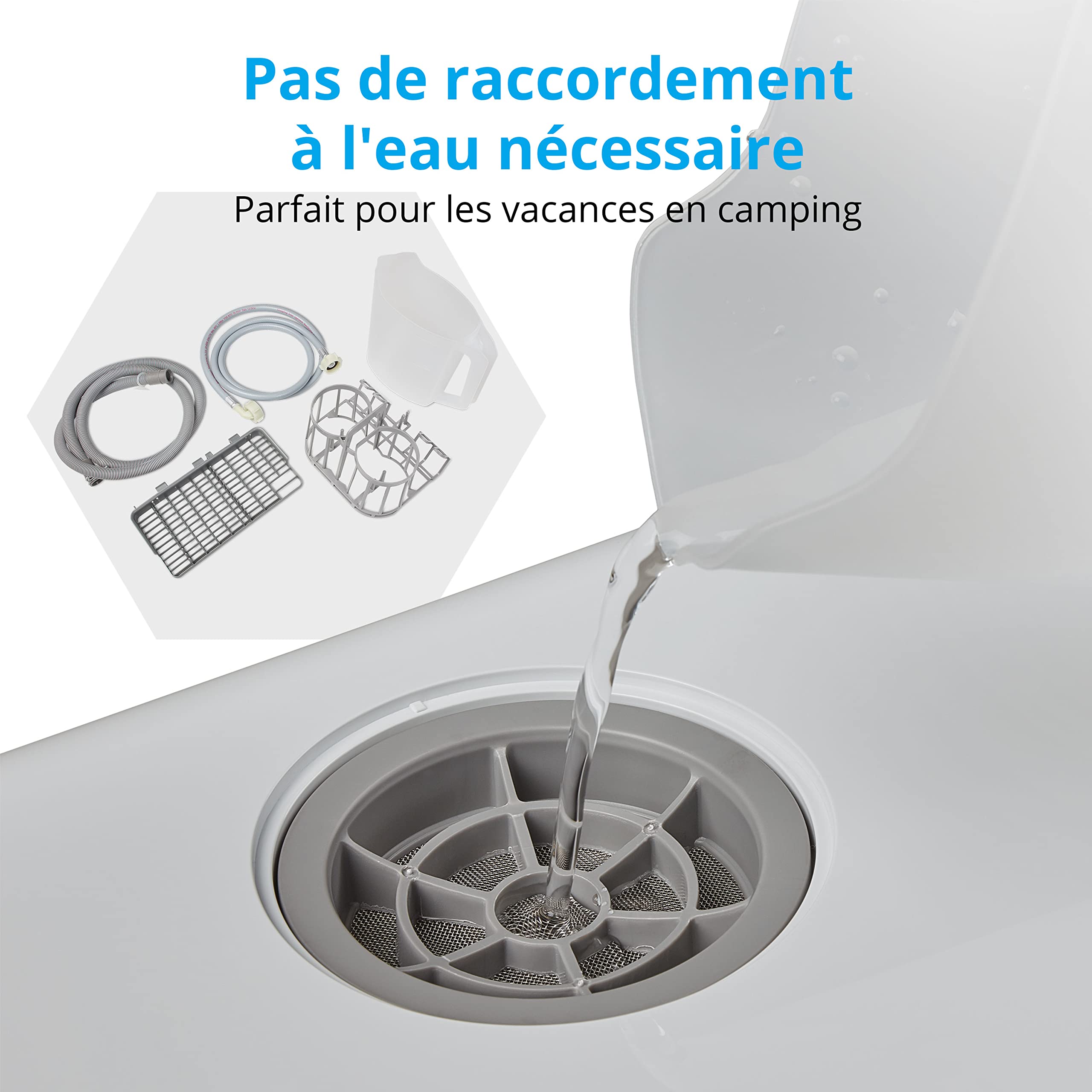 MEDION mini lave-vaisselle MD 37217, petit lave-vaisselle pour 2 couverts, lave-vaisselle portable avec mode de départ différé et 6 modes de nettoyage