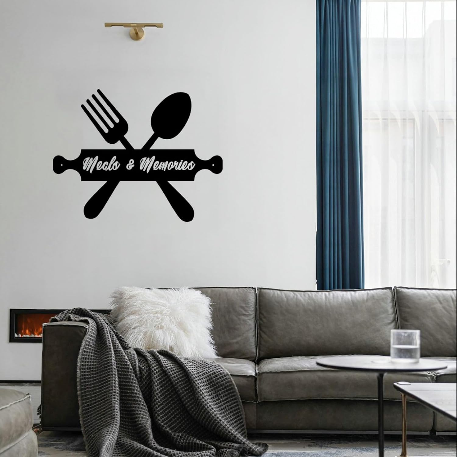 Excmoky Meals and Memories Metal Kitchen Wall Decor, Utensil Wall Decor Modern Rustic Farmhouse Kitchen Wall Art Decoration for Home Kitchen Dining Room Metal Wall Decor
