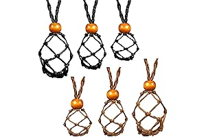 6 Pieces Macrame Necklace Stone Holder for DIY Bohemian Stone Necklaces Making