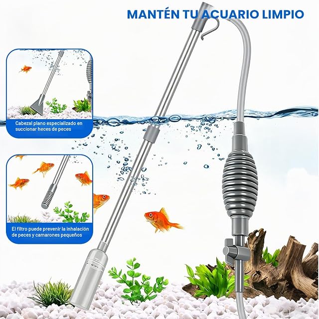Foto 4 de 7 de FuYelng 5 Pza Limpiafondos de Sifonador Acuario Sifon Aspiradore Fondo 1.7m