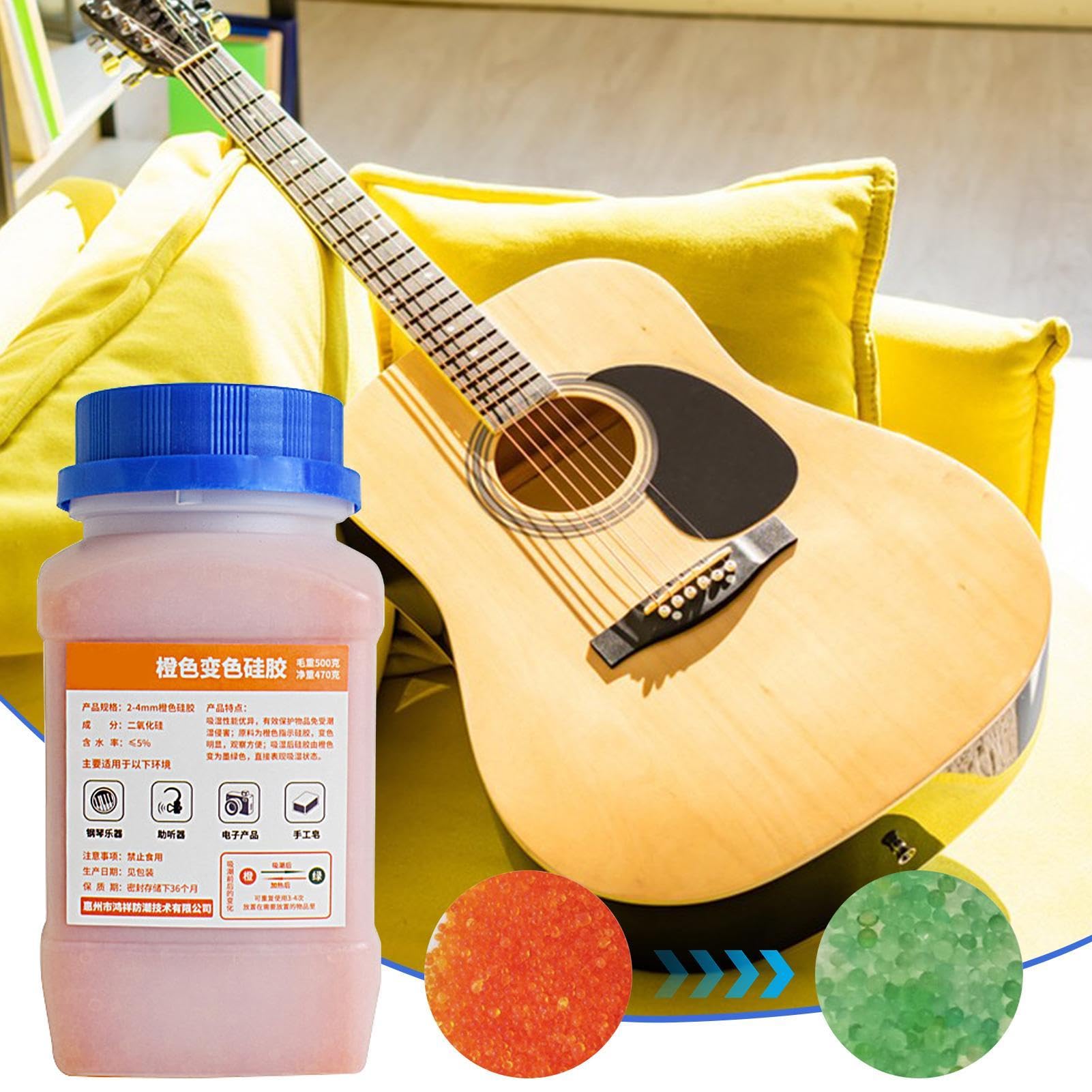 Silicone Desiccant Beads - 500g Indicating Desiccant Moisture Packs,Silicone Packets Convenient Storage Reusable for Daily Use at Home or Professional Equipment