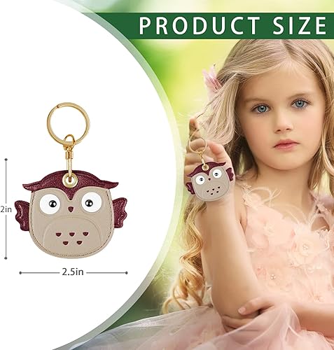 Miniatura 25 de Funda de cuero compatible con Apple AirTag, rastreador de llavero GPS Airtag con llavero, cubierta protectora antiarañazos para AirTag