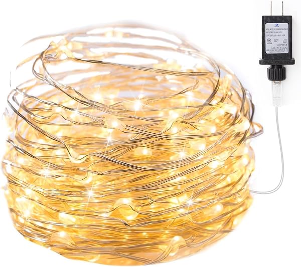 Minetom Fairy Lights 100 LED Waterproof Silver Wire
