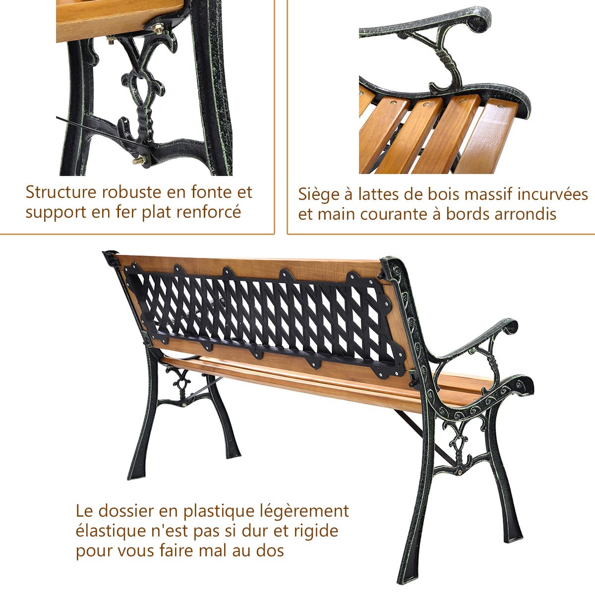 Banc Bout De Lit En Paille Tressé Et Structure En Bois - Longueur 102 X Profondeur 38 X Hauteur 46 Cm