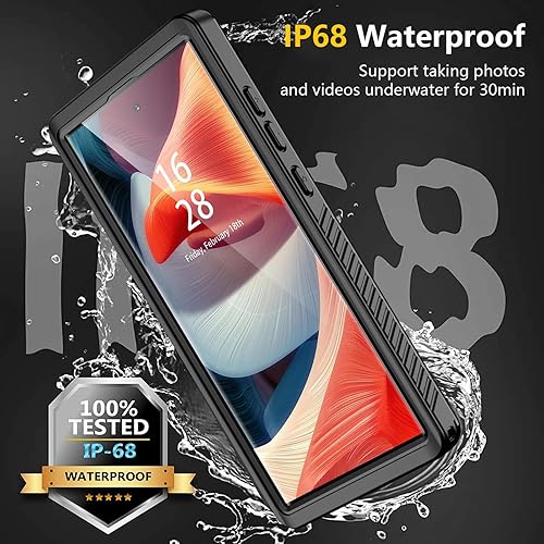 Vista 16 de Oterkin Funda impermeable para Samsung Galaxy S21 con protector de pantalla integrado, a prueba de polvo, a prueba de golpes, 360, carcasa Negro