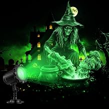 Halloween Projector Light with 3D Green Witches Cauldron Pattern