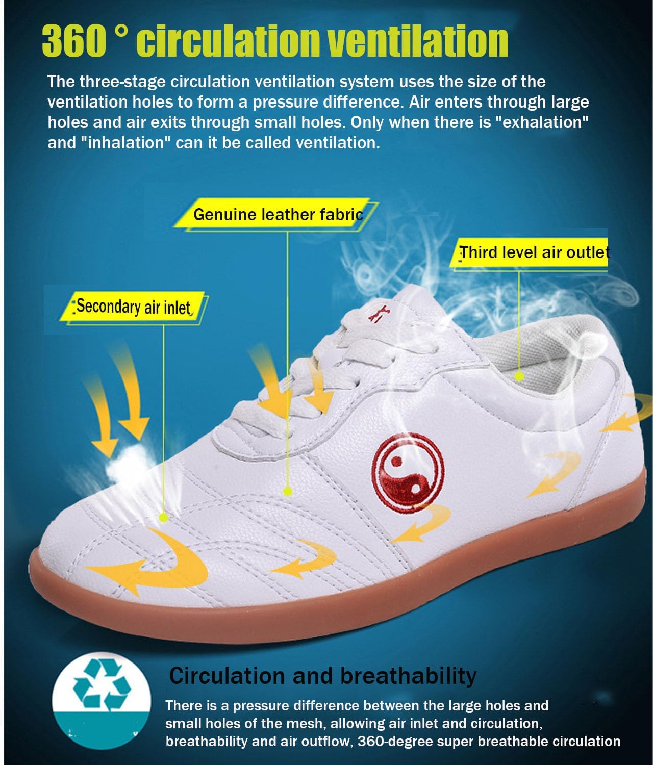 Tai Chi Shoes for Men Non Slip Martial Arts Shoes Women Leather Tai Chi Kung Fu Training Shoes,Taekwondo Shoes,Kung Fu Shoes(Size:42 EU/8 US,Color:White)